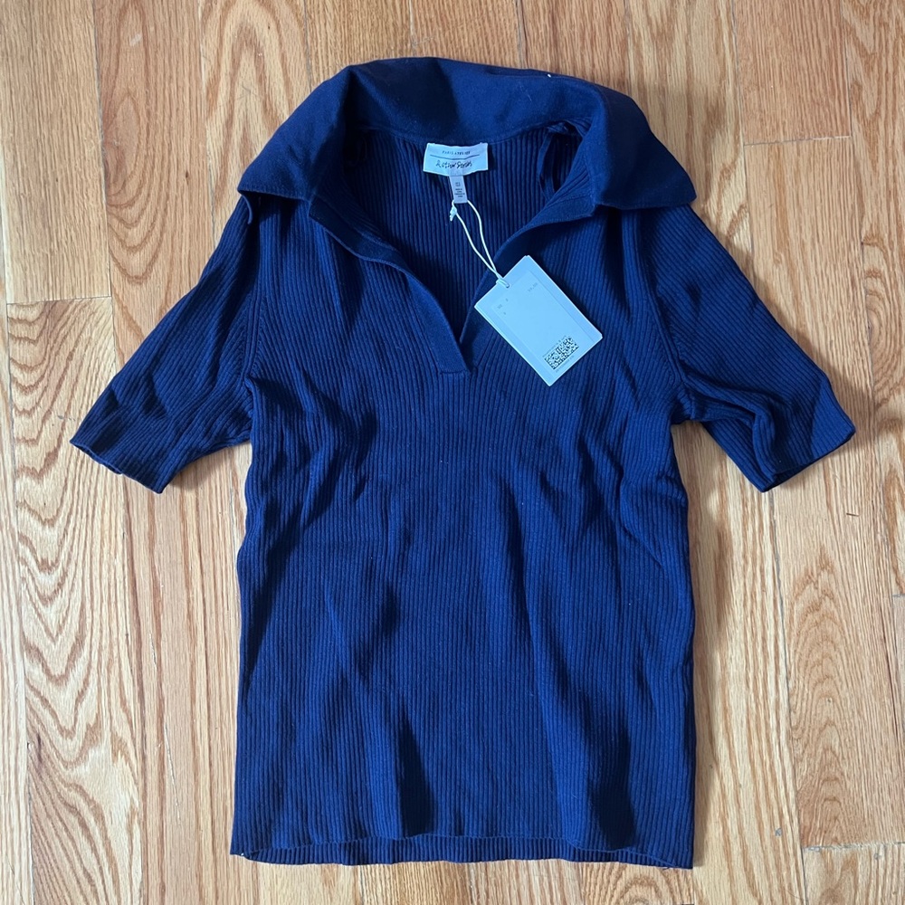 & Other Stories Ribbed Polo Tee NWT - size S